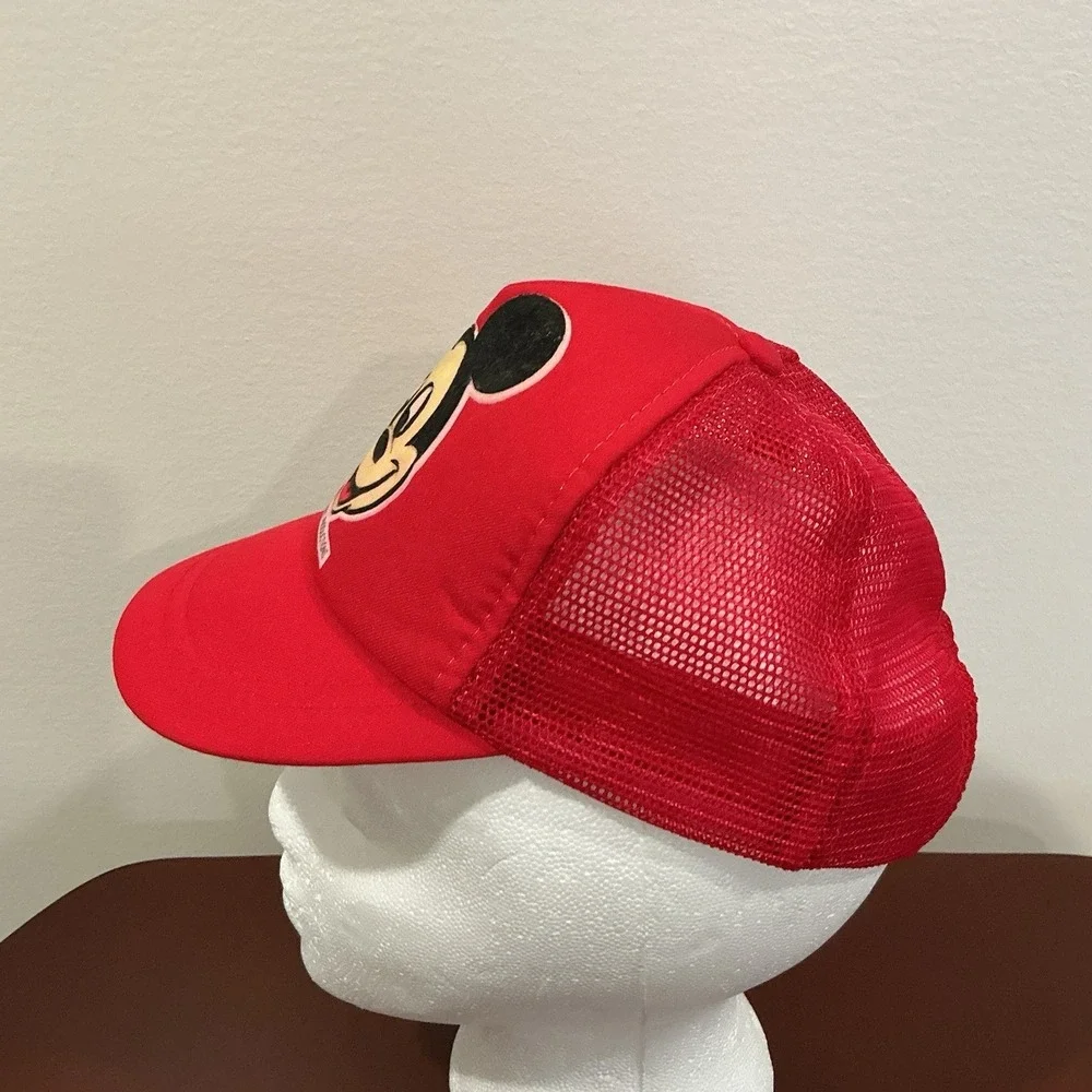 Mickey Mouse Hat Trucker Child‎ Size Red Black Mesh 80's Vintage Disney